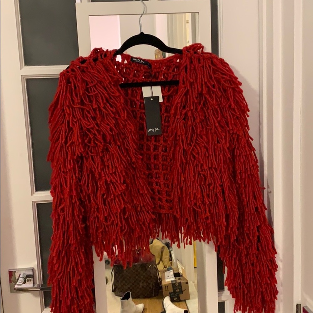 Furry red nasty gal jacket